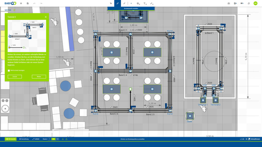 Neue Web-App für Planung und Konzeption im Anlagenbau: EasyGo von Schnaithmann plant komplette Transfersysteme online